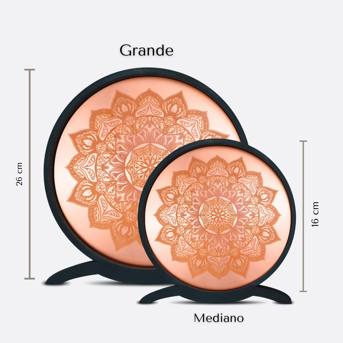 Mandala de la Flor Radiante tamaños