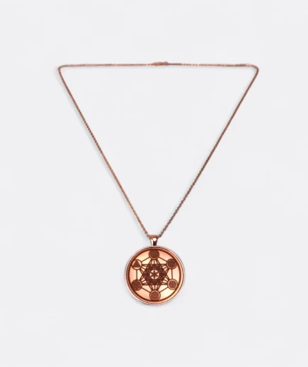 Dije Cubo de Metatron en cobre con cadena